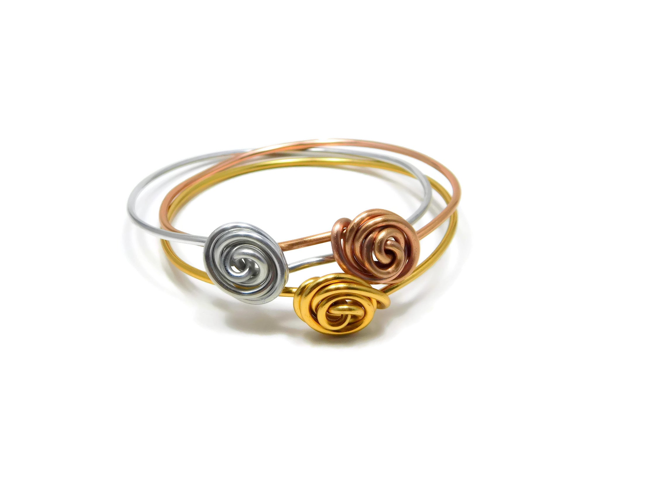 Stackable Rosette Bangle Bracelet Materials Only for Wire Wrapping